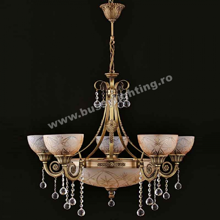 Lustra Yasemen cu 5 Brate, Desing Clasic, Finisaj Bronz Antic - Bussy Lighting 3061-52-05 [1]