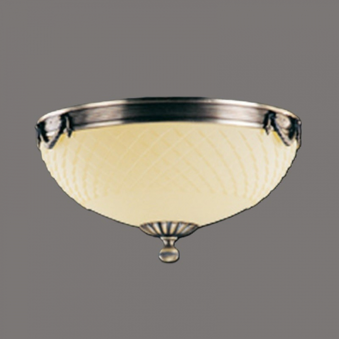 Plafoniera Laila cu Diam 38 cm, Desing Clasic, Finisaj Bronz Antic, Abajur Crem - Bussy Lighting 3025-52-45A [1]