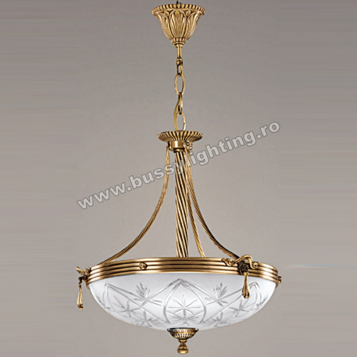 Suspensie Elegante cu Diam 33 cm, Desing Clasic, Finisaj Bronz Antic - Bussy Lighting 3038-52-01 [1]