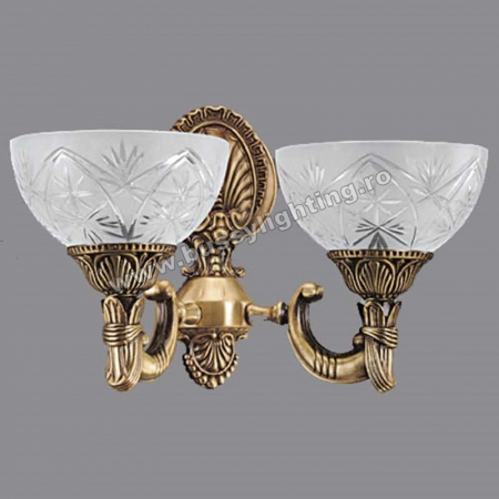 Aplice - Aplica Elegante cu 2 Brate, Desing Clasic, Finisaj Bronz Antic - Bussy Lighting 3038-52-29