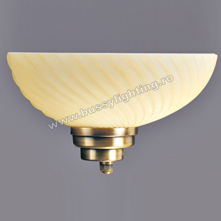Aplice - Aplica Omega cu Diam 30 cm, Desing Clasic, Finisaj Bronz Antic, Abajur Crem - Bussy Lighting 3035-52-39A