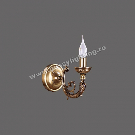 Aplice - Aplica Roma cu 1 Brat, Desing Clasic, Finisaj Bronz Antichizat - Bussy Lighting 7195-52-19