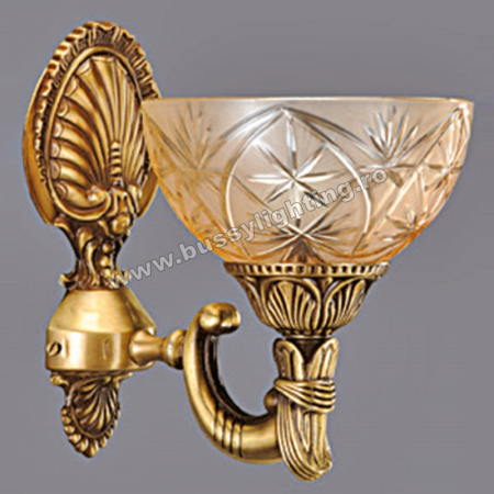 Aplice - Aplica Avangard cu 1 Brat, Desing Clasic, Finisaj Bronz Antic - Bussy Lighting 3034-52-19