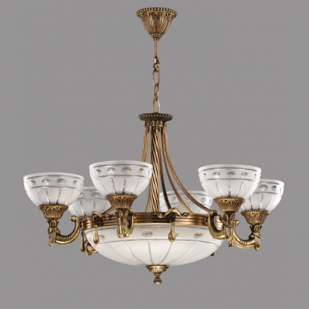 Lustre Clasice - Lustra Ambiente cu 6 Brate, Desing Clasic, Finisaj Bronz Antic - Bussy Lighting 3039-52-06