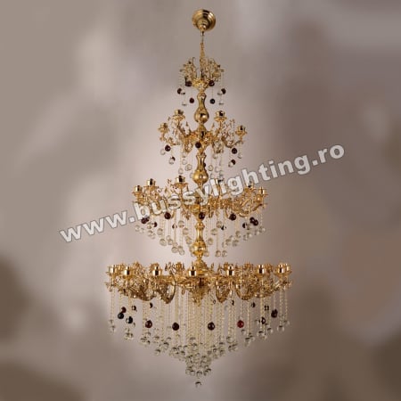 Lustra Bufalo cu 36 Brate, Desing Barocco, French Gold - Bussy Lighting 0734-78-36 [1]