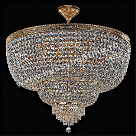Candelabre Mari - Lustra Cristal Bungo cu Diam 80 cm, Alama Masiv, Finisaj Auriu - Bussy Lighting 0186-58-80