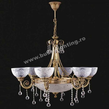 Lustre Clasice - Lustra Crocur cu 5 Brate, Desing Clasic, Finisaj Bronz Antichizat - Bussy Lighting 3060-52-05