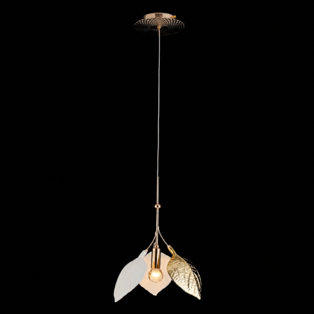 Lustre Moderne Premium - Lustra cu Frunze Ceramice, Diam 30cm, Finisaj Gold - Bussy Lighting 7238-1P