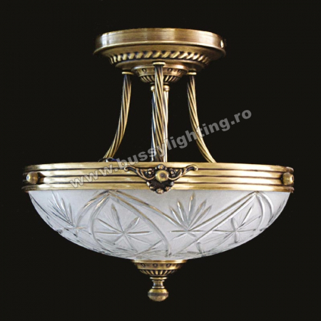 Lustre Clasice - Lustra Dakar cu Diam 33 cm, Desing Clasic, Finisaj Bronz Antic - Bussy Lighting 3087-52-01K
