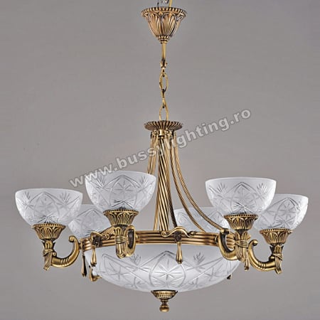 Lustre Clasice - Lustra Elegante cu 6 Brate, Desing Clasic, Finisaj Bronz Antic - Bussy Lighting 3038-52-06