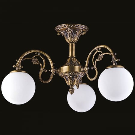 Lustre Clasice - Lustra Primo cu 3 Brate, Desing Clasic, Finisaj Bronz Antichizat, Abajur Alb - Bussy Lighting 7210-52-43