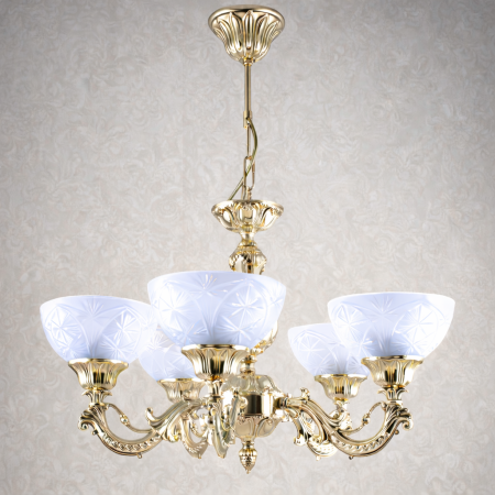 Lustre Clasice - Lustra Toledo cu 5 Brate, Desing Clasic, Finisaj French Gold, - Bussy Lighting 7225-78-05