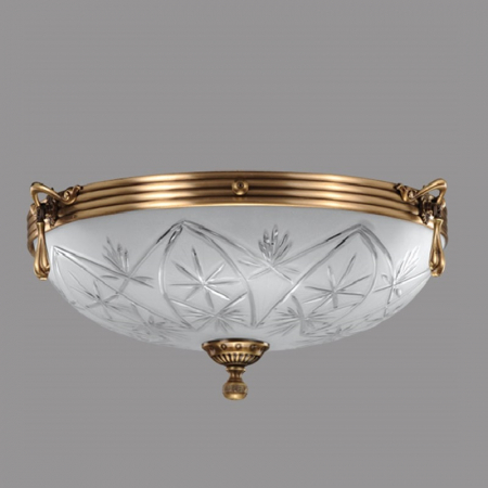 Plafoniere - Plafoniera Elegante cu Diam 33 cm, Desing Clasic, Finisaj Bronz Antic - Bussy Lighting 3038-52-44