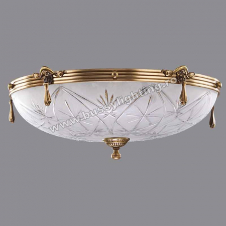 Plafoniere - Plafoniera Elegante cu Diam 53 cm, Desing Clasic, Finisaj Bronz Antic - Bussy Lighting 3038-52-46