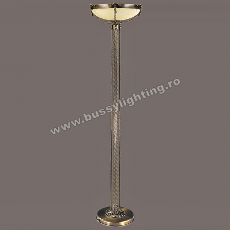 Veioze & Lampadare - Lampadar Omega cu Diam 43 cm, Desing Clasic, Finisaj Bronz Antic, Abajur Crem - Bussy Lighting 3035-52-31A