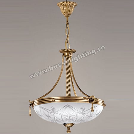 Lustre Clasice - Suspensie Elegante cu Diam 33 cm, Desing Clasic, Finisaj Bronz Antic - Bussy Lighting 3038-52-01