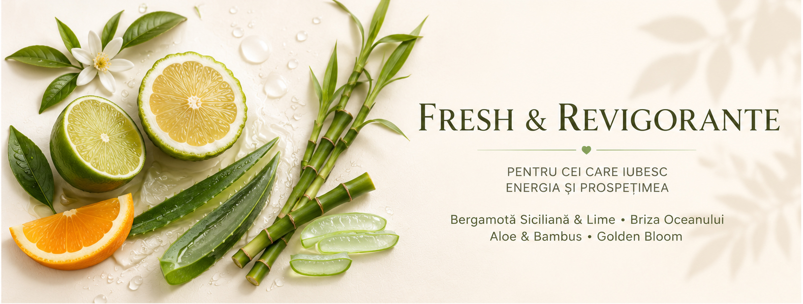 Lumânări parfumate fresh Candle Corner cu citrice, aloe și bambus