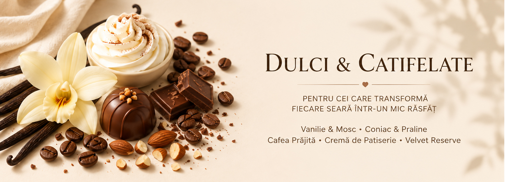 Lumânări parfumate gurmande Candle Corner cu vanilie, praline și note dulci