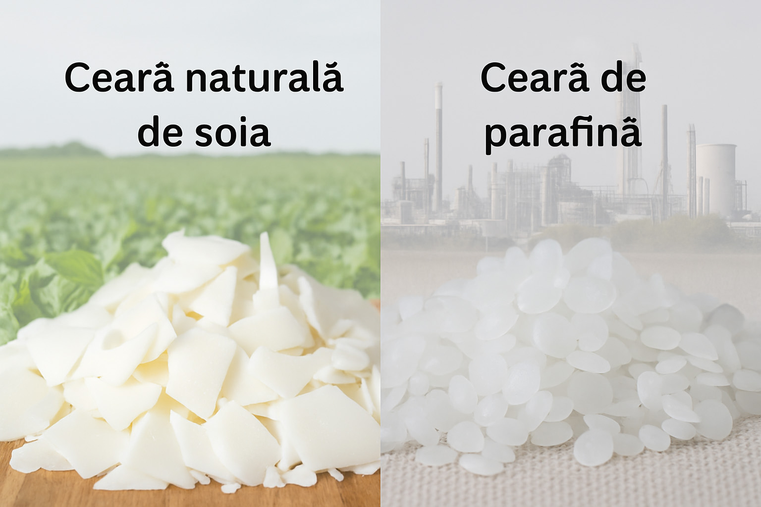 Ceara naturala de soia vs. ceara de parafină: De ce ceara de soia 100% naturală face diferența.