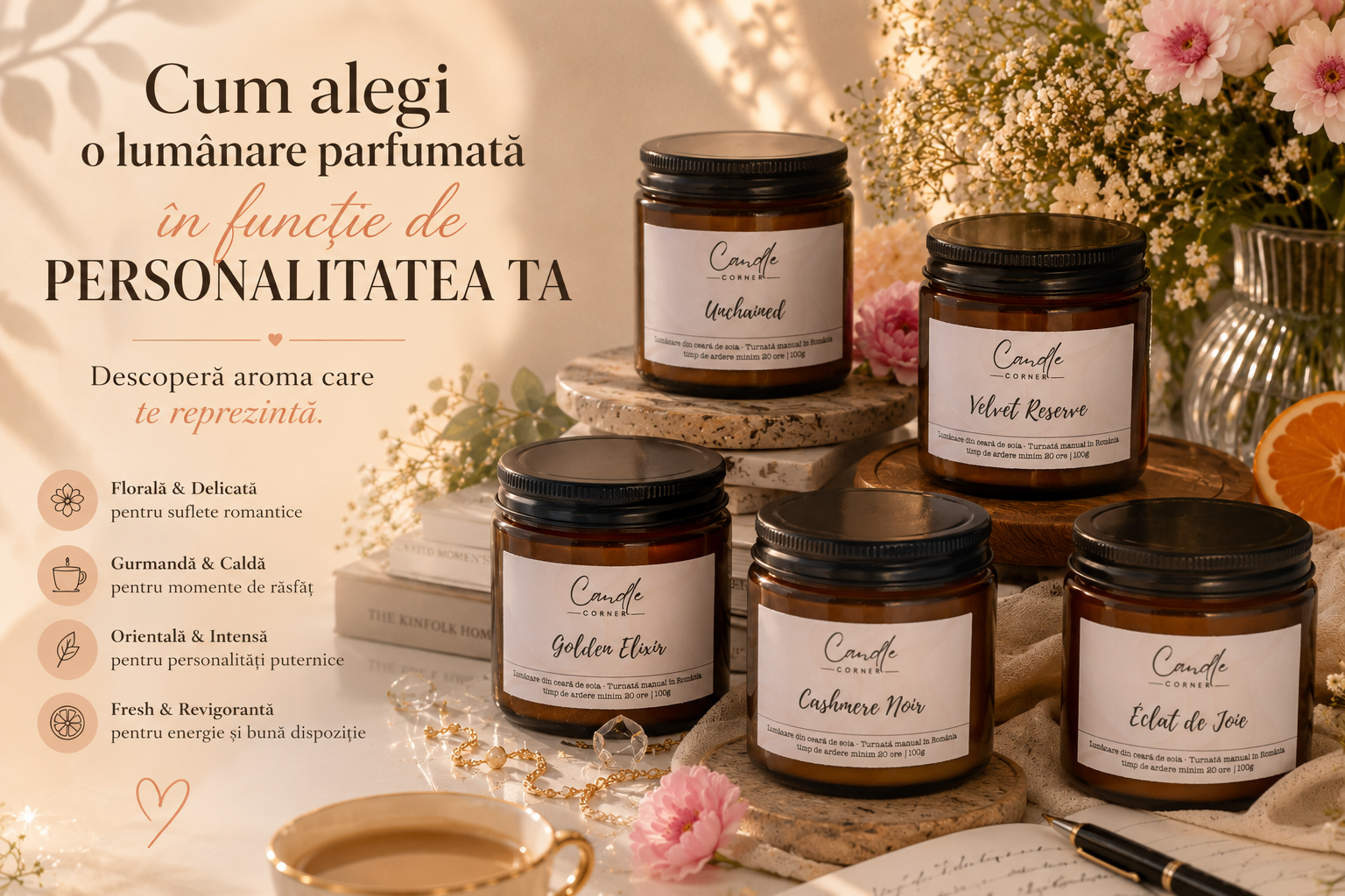 Cum alegi o lumânare parfumată în funcție de personalitatea ta