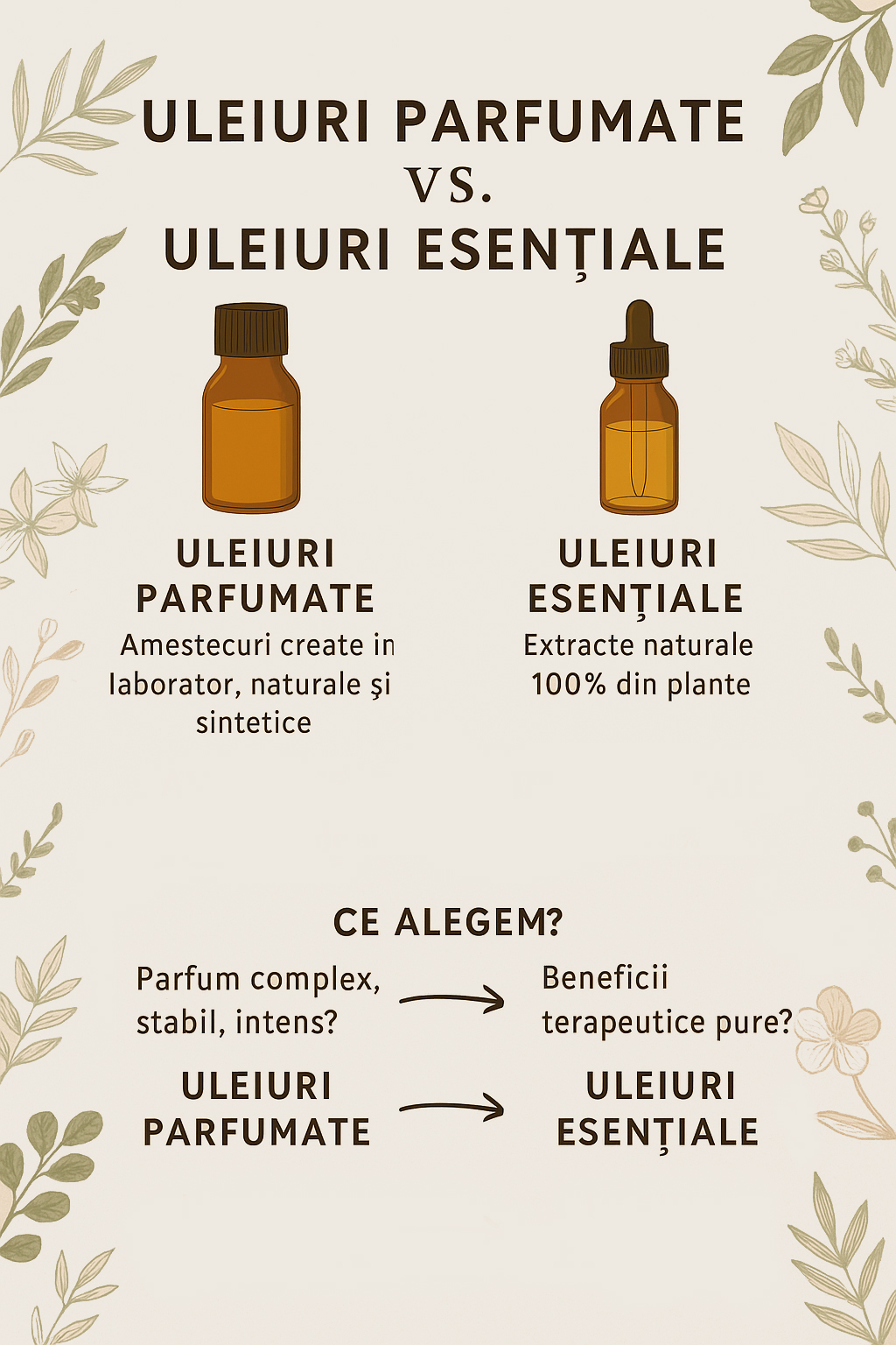 Uleiuri parfumate vs. Uleiuri esențiale