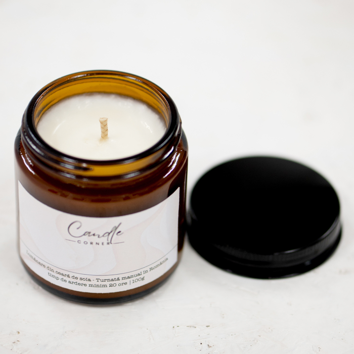 Lumânare din soia Cireșe dulci în sticlă ambra – Candle Corner [5]