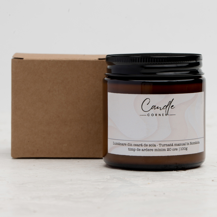 Lumânare parfumată Mentă Sălbatică din soia în sticlă ambra – Candle Corner [6]