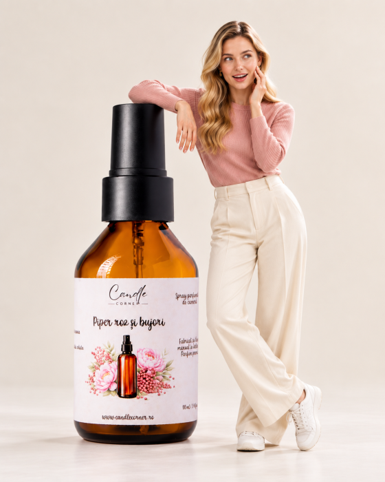Parfum de cameră cu bețișoare Piper Roz și Bujori 100 ml – Candle Corner [5]