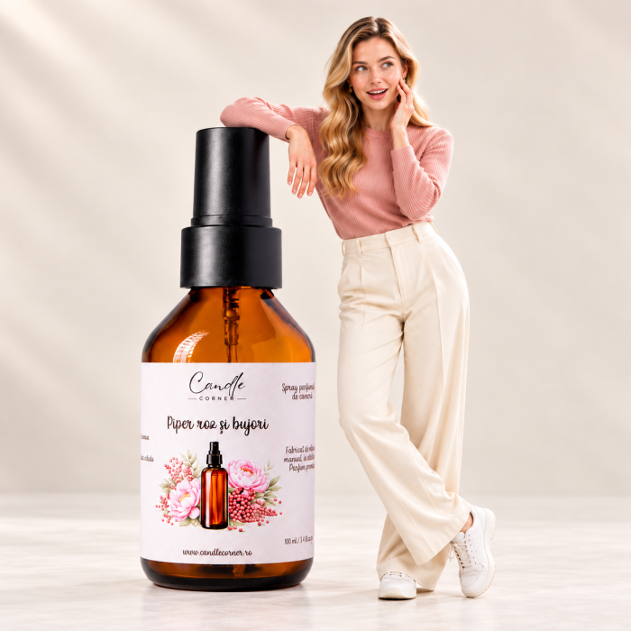 Spray parfumant de cameră Piper Roz și Bujori 100 ml – Sticlă ambră | Candle Corner [3]