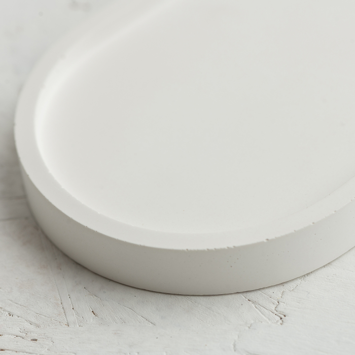 Suport pentru lumanare sau bijuterii din ceramica, forma ovala 9x17,5x1,5 cm [2]