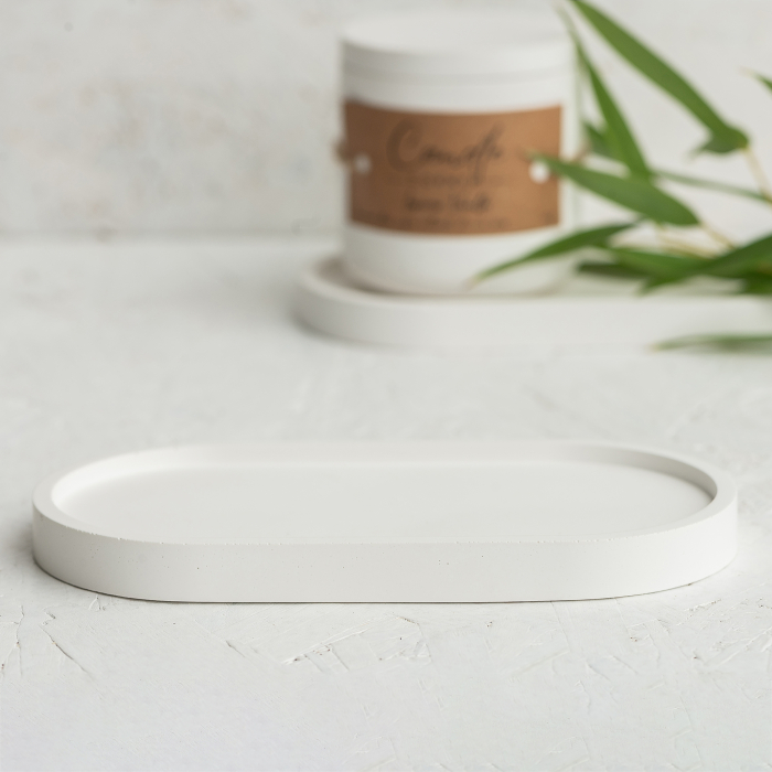 Suport pentru lumanare sau bijuterii din ceramica, forma ovala 9x17,5x1,5 cm [3]