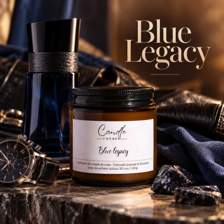Lemnoase și rășinoase - Blue Legacy – Lumânare parfumată cu grapefruit, mentă și note lemnoase | Candle Corner