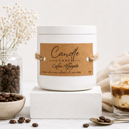 Dulci și balsamice - Lumânare parfumată cafea affogato din ceară de soia 150 g