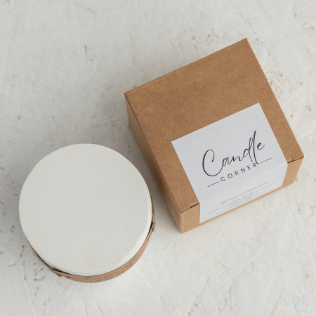 Lumanare handmade din ceara naturala de soia 100%, aroma Lapte si miere, Recipient ceramic alb, 150 g [2]
