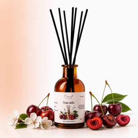 Parfum de cameră cu bețișoare (Reed Diffuser) - Parfum de cameră cu bețișoare Cireșe Dulci 100 ml Candle Corner
