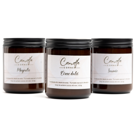 Colecția Inspired - Set 3 lumânări parfumate Inspired din ceară de soia – Arome la alegere | Candle Corner