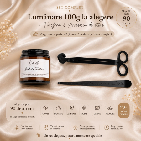 Seturi și Cadouri - set lumanare parfumata 100g accesorii pentru ingrijirea lumanarii