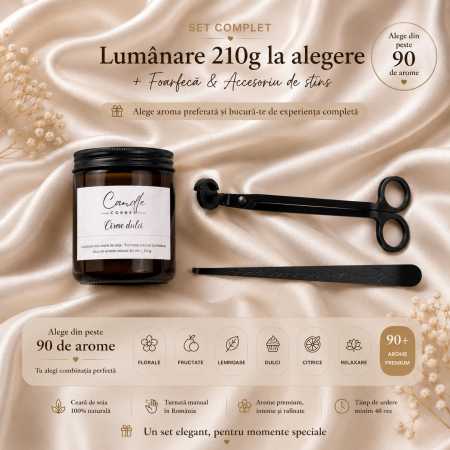 Seturi și Cadouri - set lumanare parfumata 210g accesorii pentru ingrijirea lumanarii
