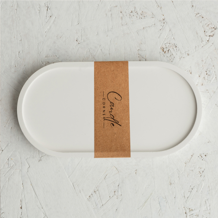 Suport pentru lumanare sau bijuterii din ceramica, forma ovala 11,5x23,5x1,5 cm [0]