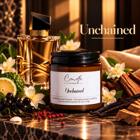 Ritualuri de seară (Living) - Unchained – Lumânare parfumată cu lavandă, floare de portocal și vanilie | Candle Corner