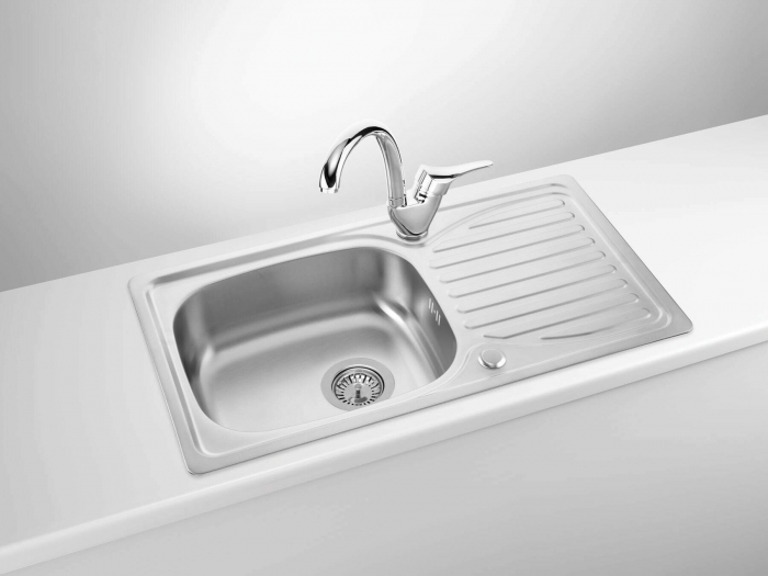 Chiuvetă din inox, 1-cuvă cu picurător, Deante, Doppio,Inox SATIN [5]
