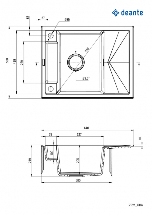 Chiuvetă magnetică din granit, 1-cuvă cu picurător [3]