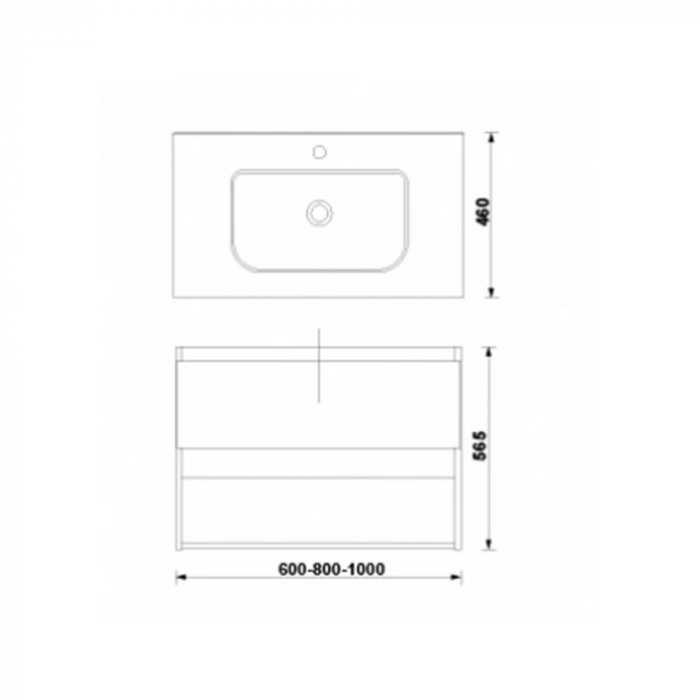 MOBILIER DAILY 60X46X56.5 ANTRACIT LUCIOS,1 SERTAR+RAFT,CU LAVOAR [2]