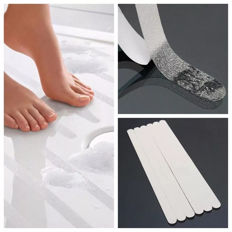Banda adeziva antiderapare, din adeziv acrilic, pentru baie, tip fasii, transparenta, 6buc [2]