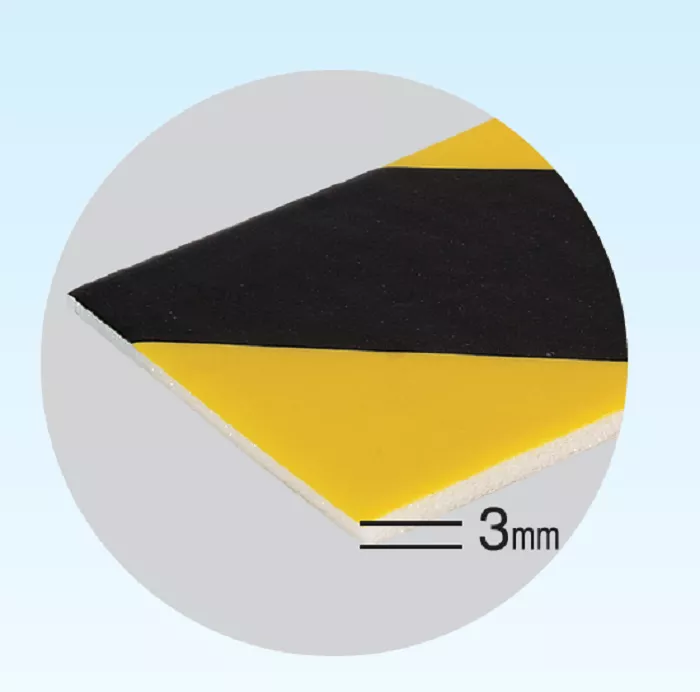 Banda adeziva buretata, din spuma, pentru avertizare, 3m, negru/galben [4]