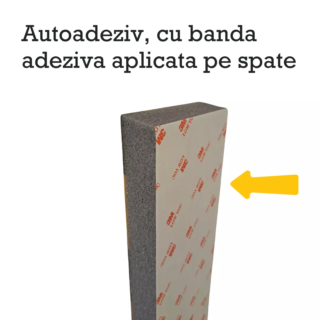 Banda autoadeziva burete, din spuma, pentru etansare, 1m, negru/galben [6]