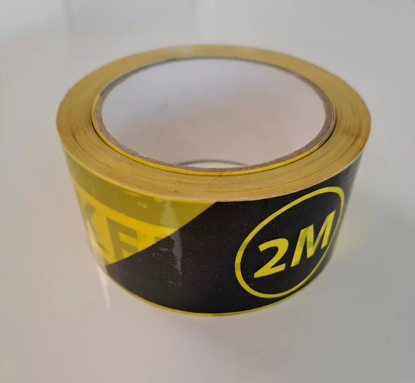 Banda de marcare, din adeziv acrilic, pentru distantare sociala, adeziva, 33m, galben/negru [6]