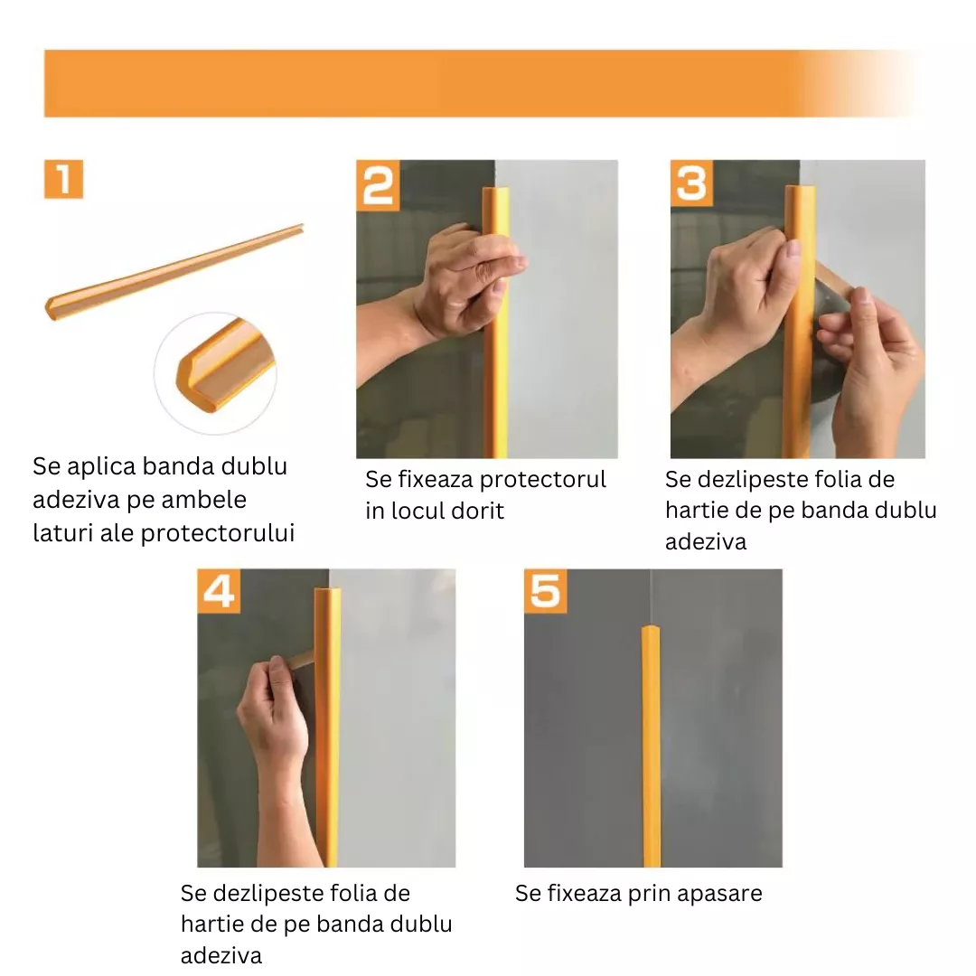 Banda protectie mobilier, din spuma de cauciuc, crem, 2m [6]