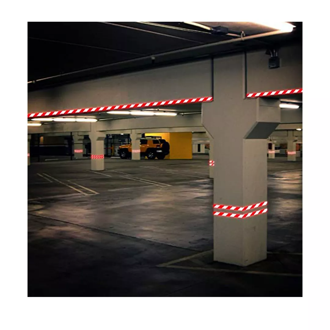 Banda reflectorizanta autoadeziva, din adeziv poliacrilic, alb/rosu, 5X35cm, 2 buc [4]