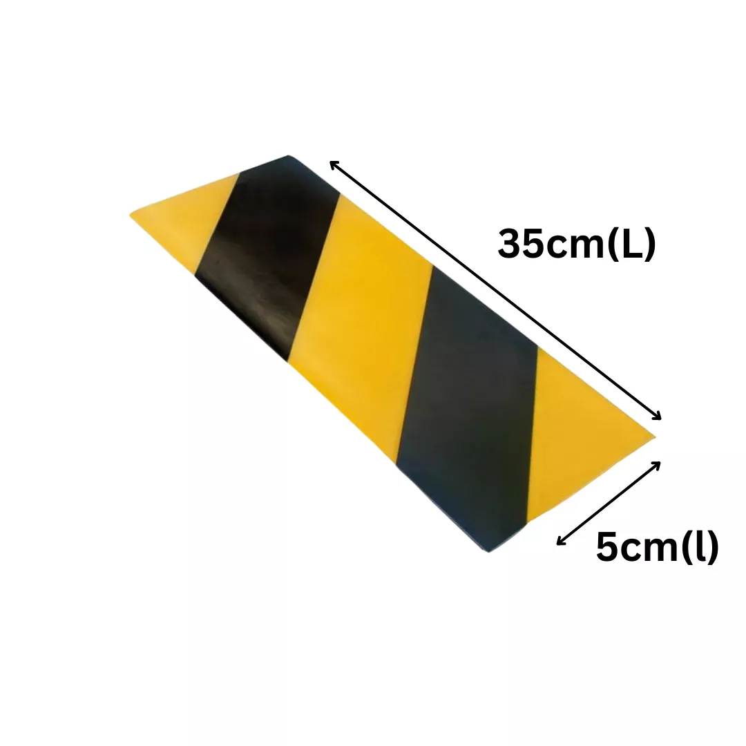 Banda reflectorizanta autoadeziva, din adeziv poliacrilic, negru/galben, 5X35cm, 2 buc [2]